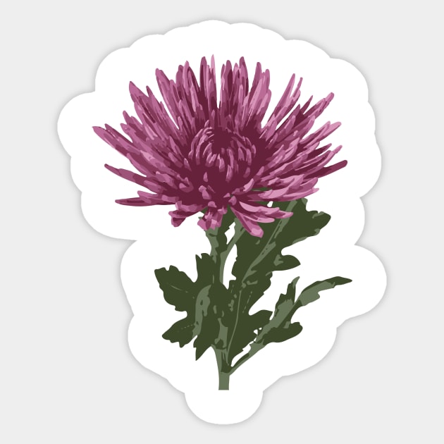 Purple Chrysanthemum Sticker by EmDash